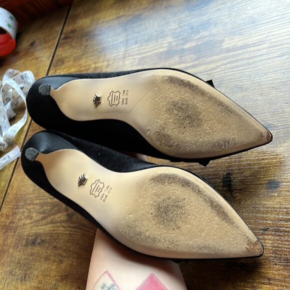 Nina New York Thea Black Velvet Feel Formal Sleek Small Heels - Picture 11 of 13